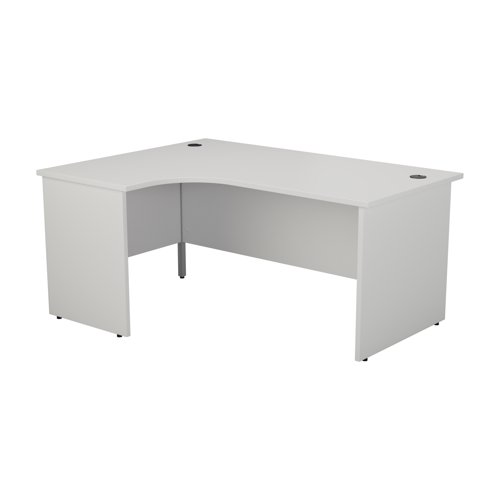 Panel Left Hand Radial Desk 1600X1200 White/White