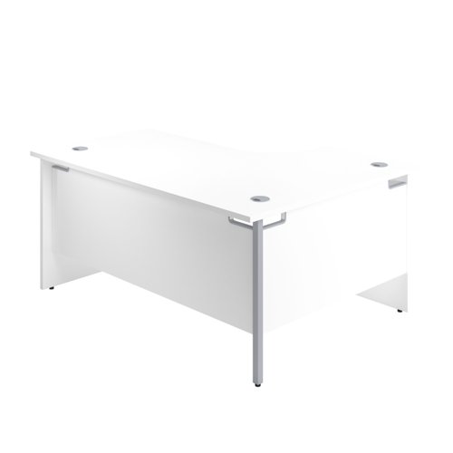 Panel Left Hand Radial Desk 1600X1200 White/White