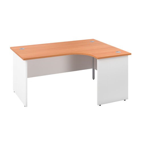 Panel Right Hand Radial Desk 1600X1200 Beech/White