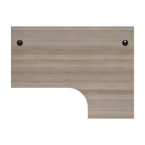 Panel Right Hand Radial Desk 1600X1200 Grey Oak/Grey Oak