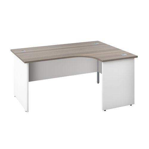 Panel Right Hand Radial Desk 1600X1200 Grey Oak/White