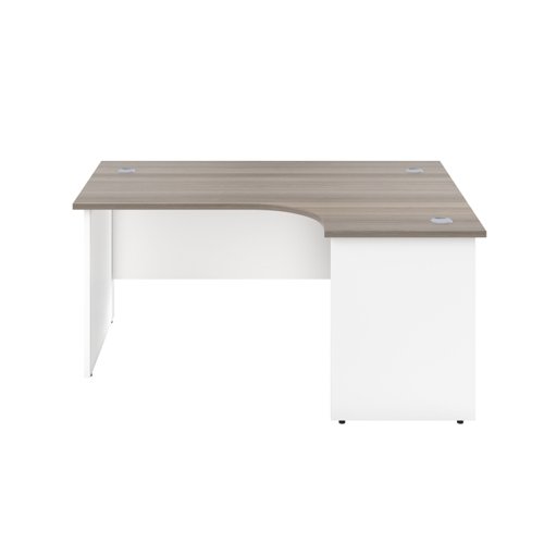 Panel Right Hand Radial Desk 1600X1200 Grey Oak/White