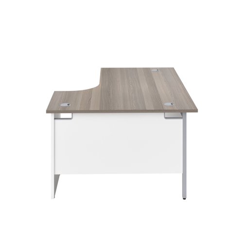 Panel Right Hand Radial Desk 1600X1200 Grey Oak/White