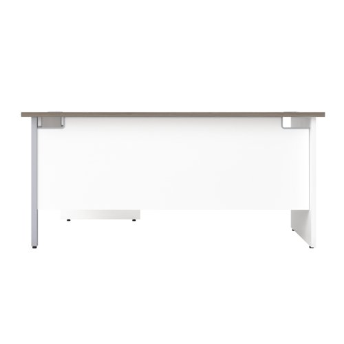 Panel Right Hand Radial Desk 1600X1200 Grey Oak/White