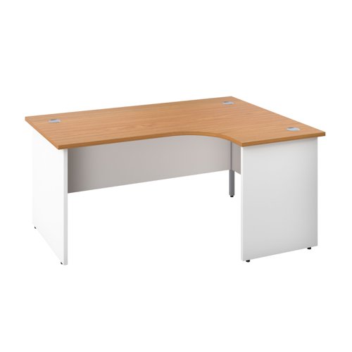 Panel Right Hand Radial Desk 1600X1200 Nova Oak/White