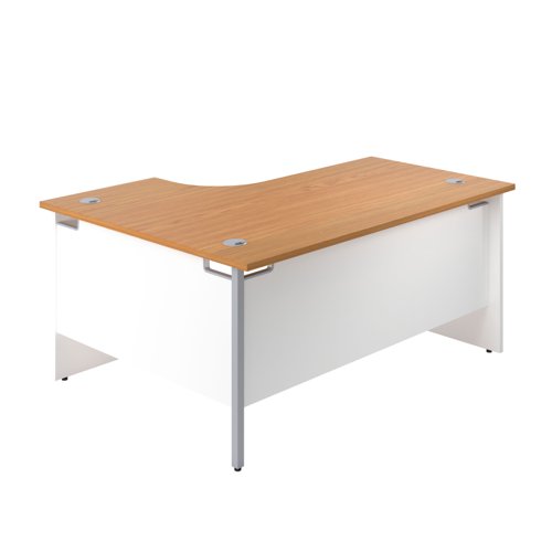 Panel Right Hand Radial Desk 1600X1200 Nova Oak/White