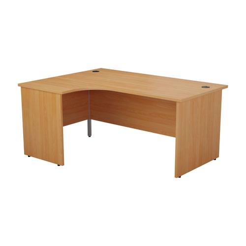 1800X1200 Panel Left Hand Radial Desk Beech + Desk High 3 Drawer Ped Beech