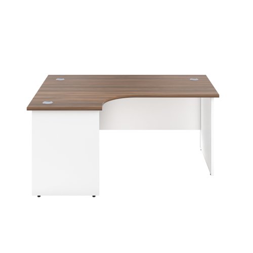 PAN1812LHRADDWWH Panel Left Hand Radial Desk 1800X1200 Dark Walnut/White
