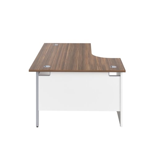 PAN1812LHRADDWWH Panel Left Hand Radial Desk 1800X1200 Dark Walnut/White
