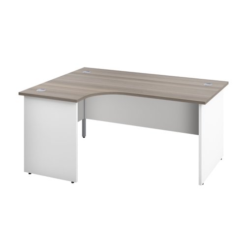 Panel Left Hand Radial Desk 1800X1200 Grey Oak/White