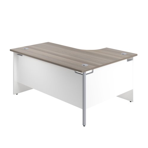 PAN1812LHRADGOWH Panel Left Hand Radial Desk 1800X1200 Grey Oak/White