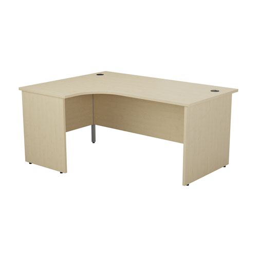 1800X1200 Panel Left Hand Radial Desk Beech + Desk High 3 Drawer Ped Maple