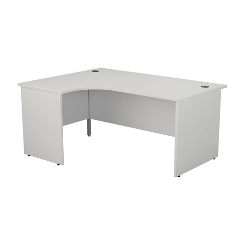 1800X1200 Panel Left Hand Radial Desk Beech + Desk High 3 Drawer Ped