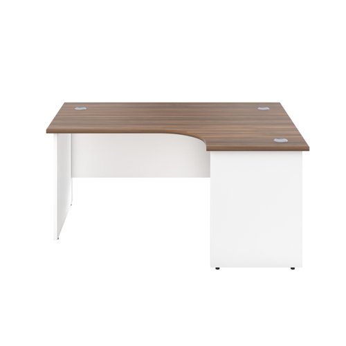 PAN1812RHRADDWWH Panel Right Hand Radial Desk 1800X1200 Dark Walnut/White