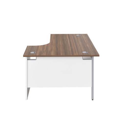 PAN1812RHRADDWWH Panel Right Hand Radial Desk 1800X1200 Dark Walnut/White