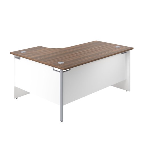 PAN1812RHRADDWWH Panel Right Hand Radial Desk 1800X1200 Dark Walnut/White