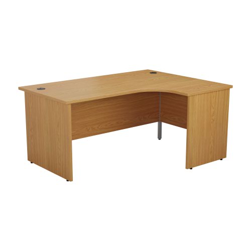 1800X1200 Panel Right Hand Radial Desk Beech + Desk High 3 Drawer Ped Nova Oak