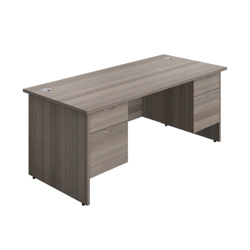 Panel Rectangular Desk + 2 X 2 Drawer Fixed Pedestal Bundle (FSC) 1800X800 Grey Oak/Grey Oak