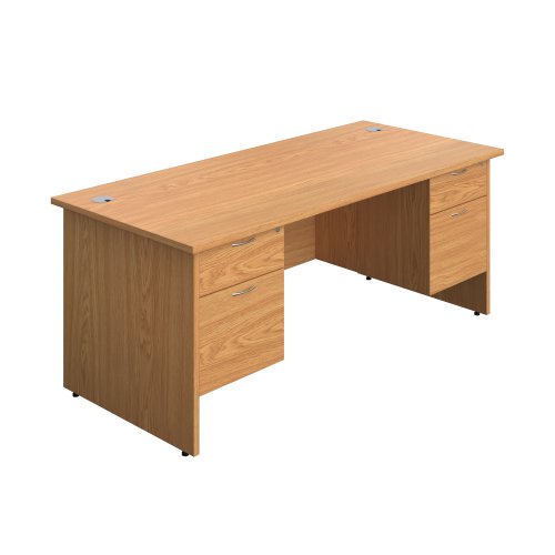 Panel Rectangular Desk + 2 X 2 Drawer Fixed Pedestal Bundle (FSC) 1800X800 Nova Oak/Nova Oak