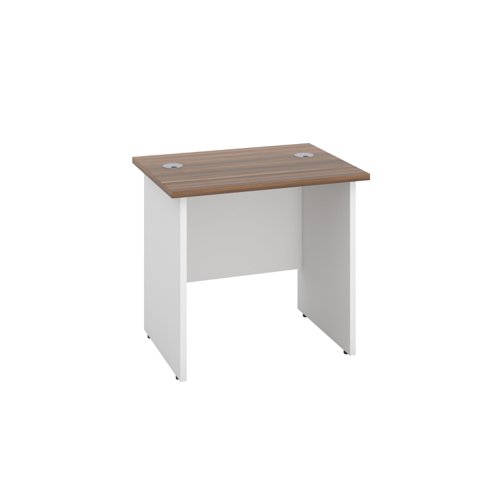 Panel Rectangular Desk: 600mm Deep 800X600 Dark Walnut/White