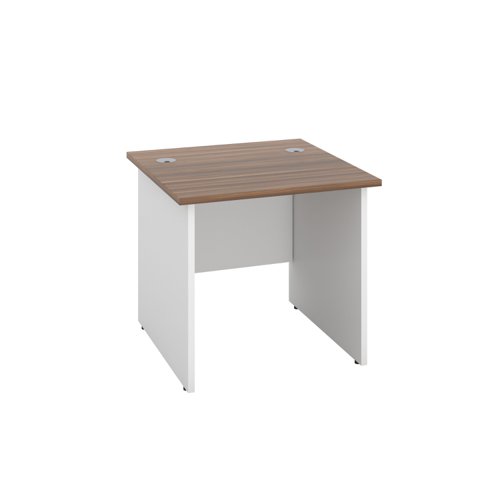 Panel Rectangular Desk: 800mm Deep 800X800 Dark Walnut/White