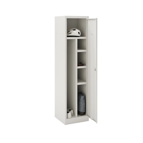 Workwear Combi Locker (Includes 1X Full Width Shelf, 3X Half Width Shelves) Light Grey