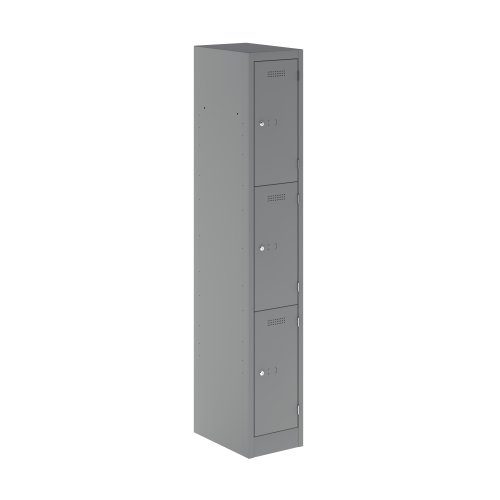 Primary 3 Door Single Locker Column Silver