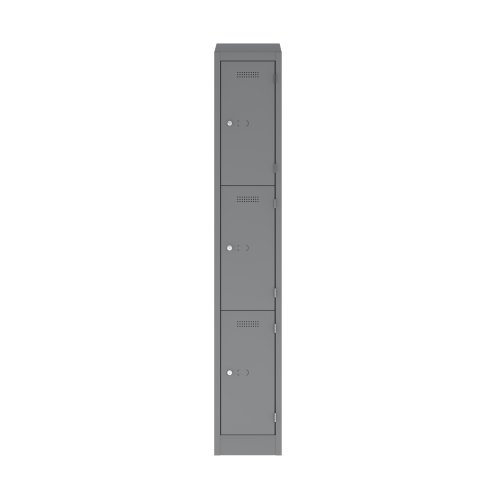 Primary 3 Door Single Locker Column Silver