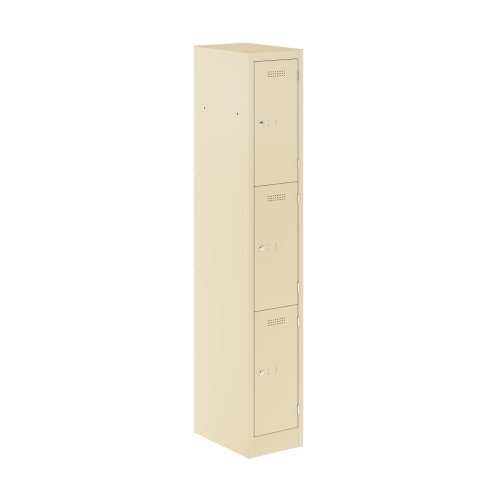 Primary 3 Door Single Locker Column Cream