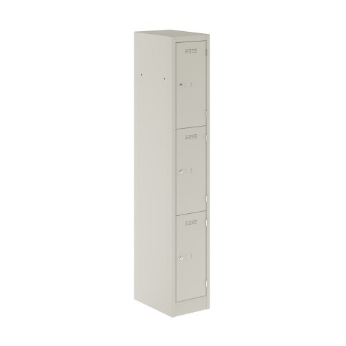 Primary 3 Door Single Locker Column Light Grey