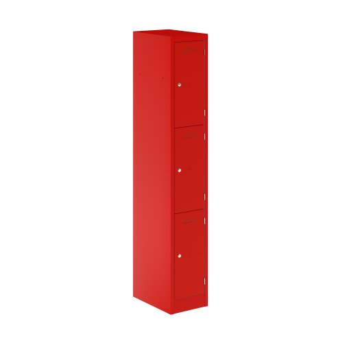 Primary 3 Door Single Locker Column Cardinal Red