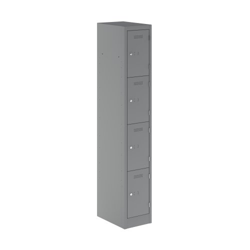 Primary 4 Door Single Locker Column Silver