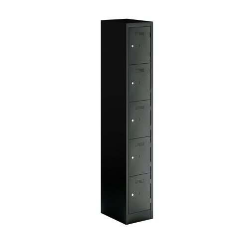 Primary 5 Door Single Locker Column Black