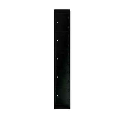 Primary 5 Door Single Locker Column Black