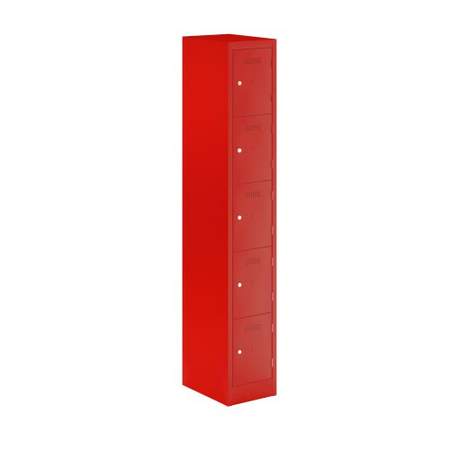 Primary 5 Door Single Locker Column Cardinal Red