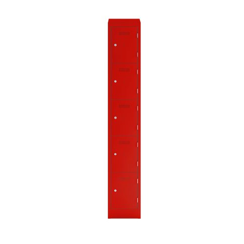 Primary 5 Door Single Locker Column Cardinal Red