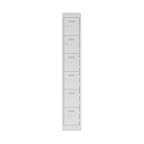 Primary 6 Door Single Locker Column Light Grey