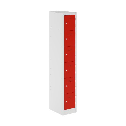 Primary 6 Door Single Locker Column Cardinal Red