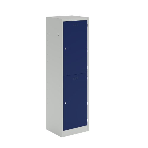 Lower Height Locker 1370 X 300 X 300 2 Door Light Grey/Oxford Blue