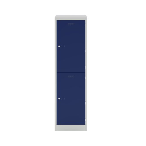 Lower Height Locker 1370 X 300 X 300 2 Door Light Grey/Oxford Blue