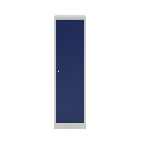 Lower Height Locker 1370 X 300 X 450 1 Door Light Grey/Oxford Blue