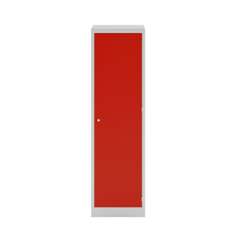 Lower Height Locker 1370 X 300 X 450 1 Door Light Grey/Cardinal Red