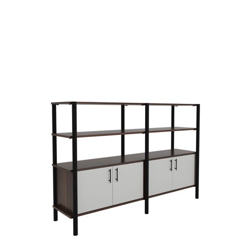 Pose Wooden Storage 1800W X 460D X 1200H Dark Walnut/Black