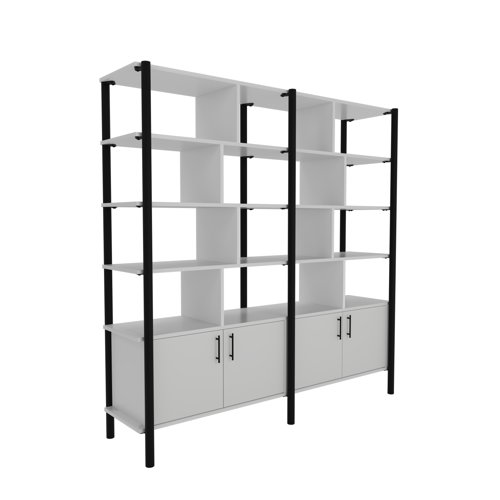Pose Wooden Storage 1800W X 460D X 1800H White/Black