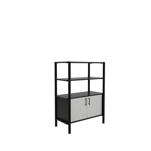 Pose Wooden Storage 900W X 460D X 1200H Black/Black