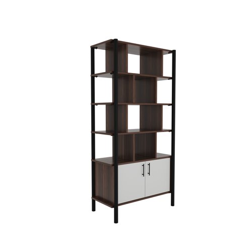 Pose Wooden Storage 900W X 460D X 1800H Dark Walnut/Black