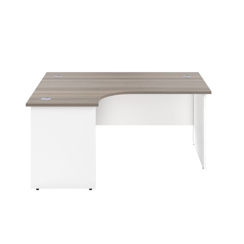 1600X1200 Panel Left Hand Radial Desk Grey Oak / White