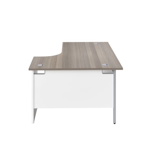1600X1200 Panel Right Hand Radial Desk Grey Oak / White