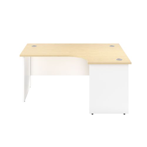 1600X1200 Panel Right Hand Radial Desk Maple / White
