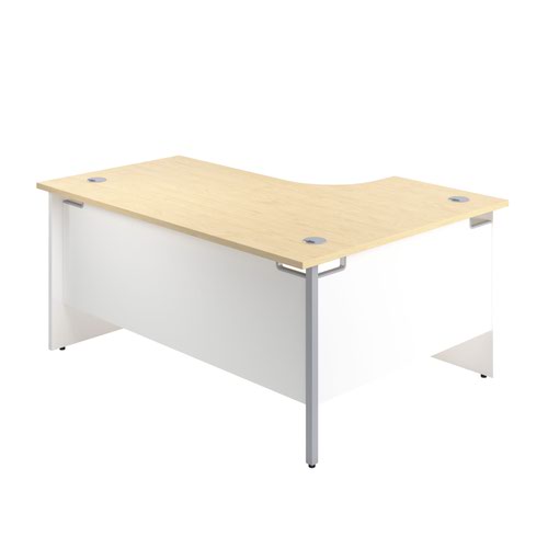 1800X1200 Panel Left Hand Radial Desk Maple / White